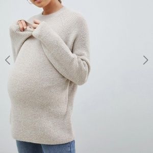Oversized Fluffy Maternity Sweater